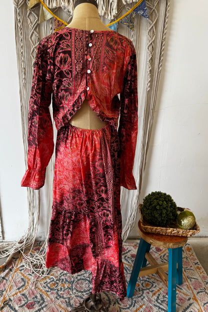 Poly Silk Button Back Dress Combo G - ivyandlavyboutique Karma Highway