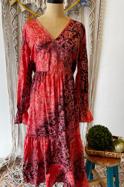 Poly Silk Button Back Dress Combo G - ivyandlavyboutique Karma Highway