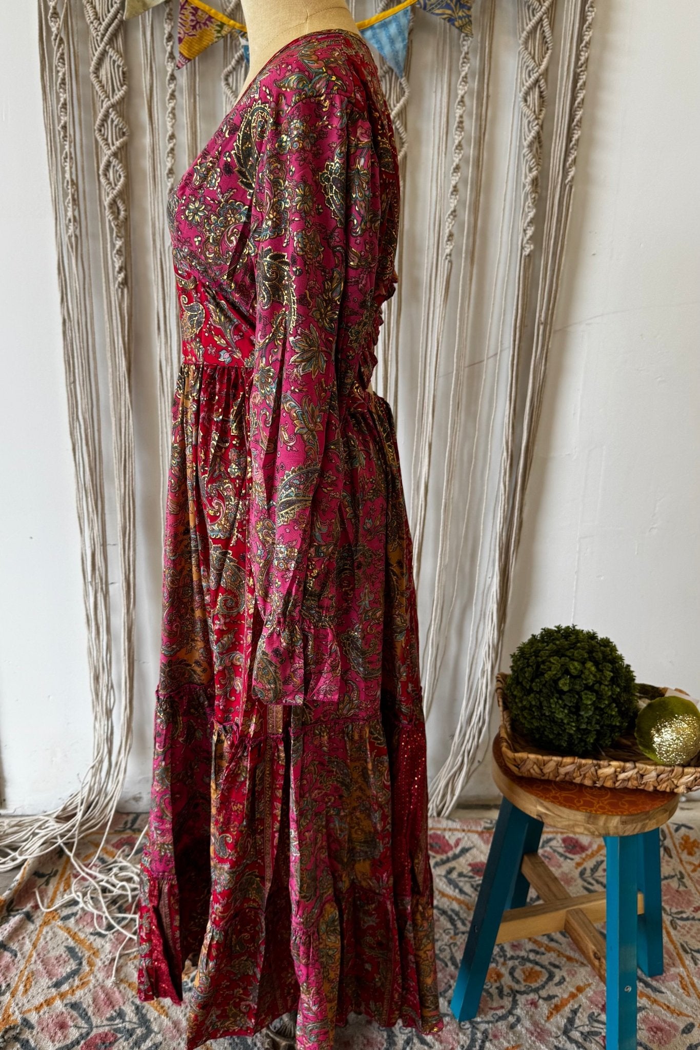 Poly Silk Button Back Dress Combo H - ivyandlavyboutique Karma Highway