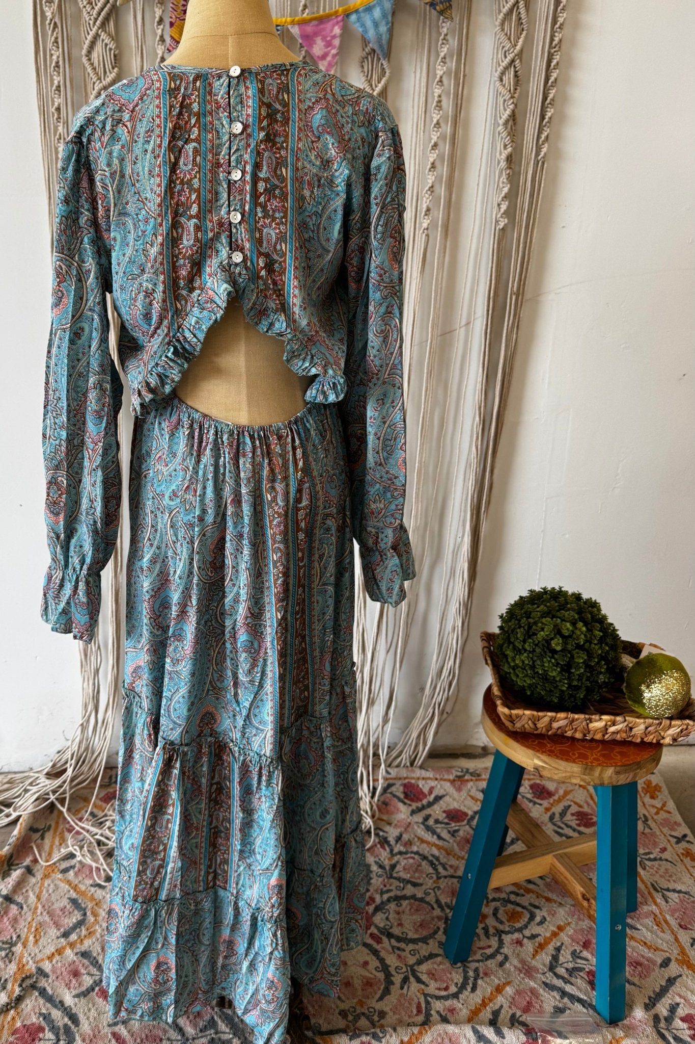 Poly Silk Button Back Dress Combo J - ivyandlavyboutique Karma Highway