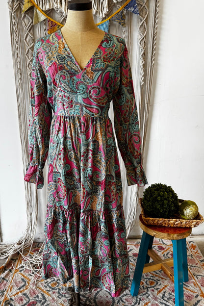 Poly Silk Button Back Dress Combo K - ivyandlavyboutique Karma Highway