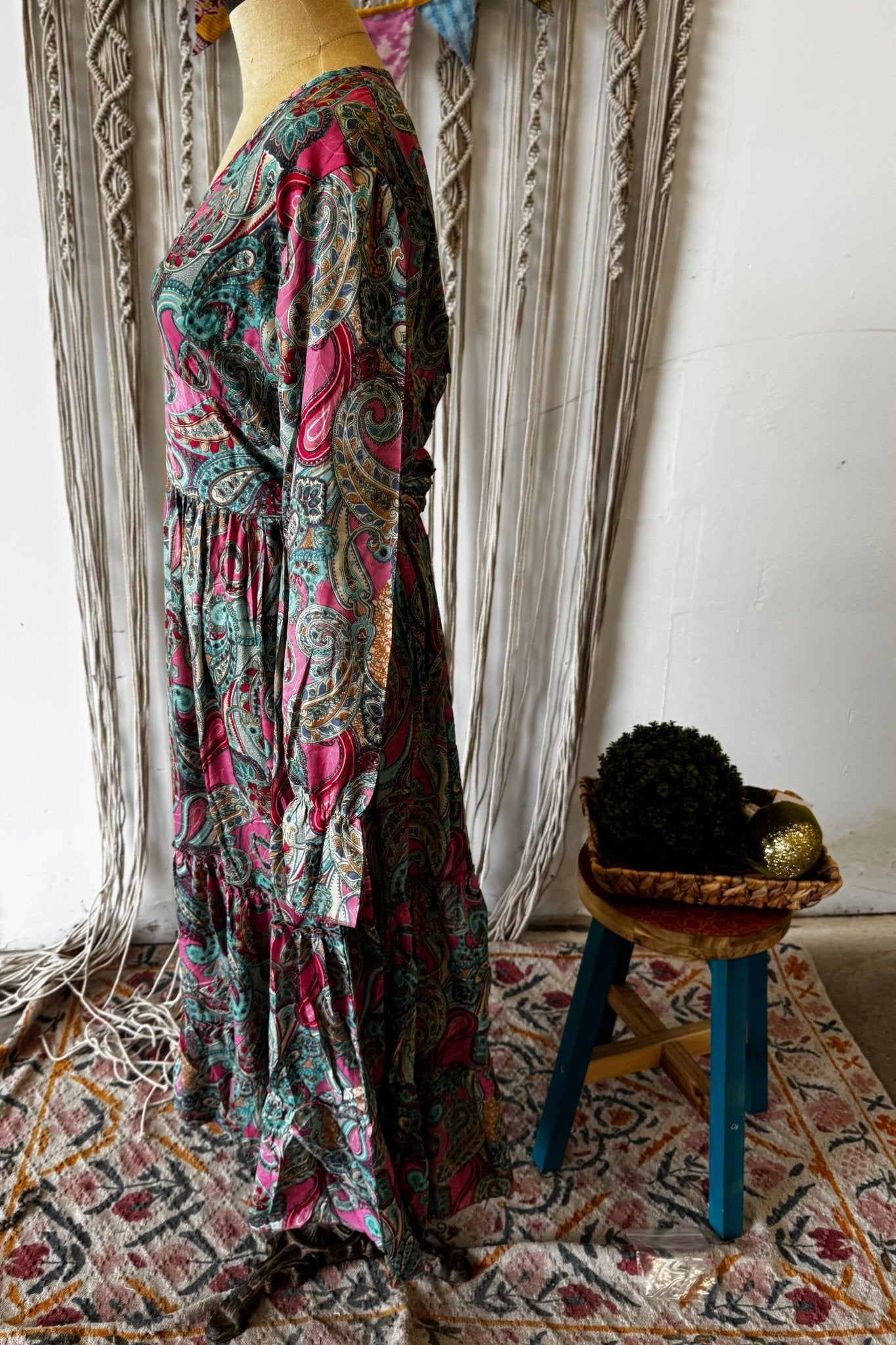 Poly Silk Button Back Dress Combo K - ivyandlavyboutique Karma Highway