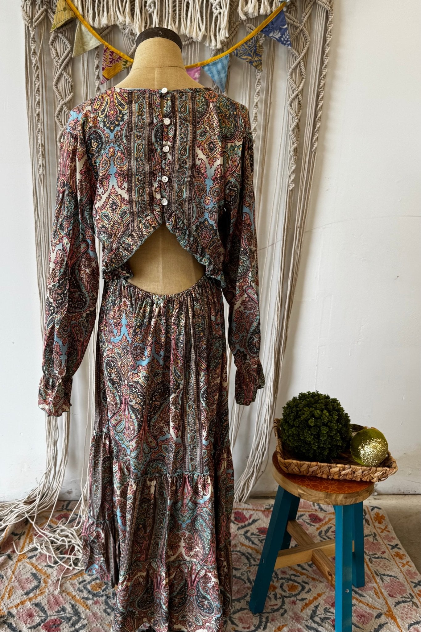 Poly Silk Button Back Dress Combo L - ivyandlavyboutique Karma Highway