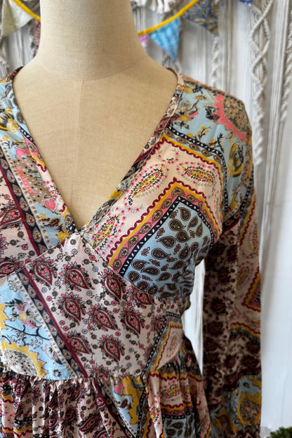 Poly Silk Button Back Dress Combo M - ivyandlavyboutique Karma Highway