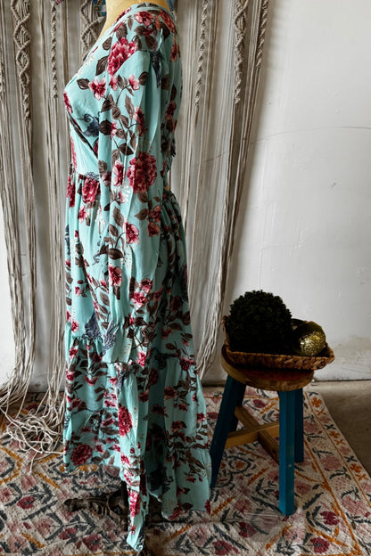 Poly Silk Button Back Dress Combo P - ivyandlavyboutique Karma Highway