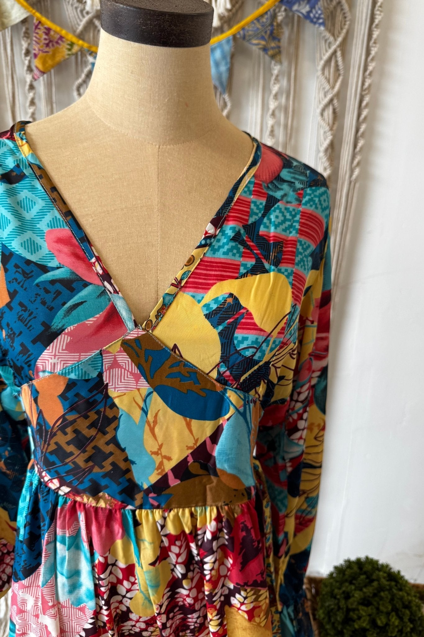 Poly Silk Button Back Dress Combo Q - ivyandlavyboutique Karma Highway