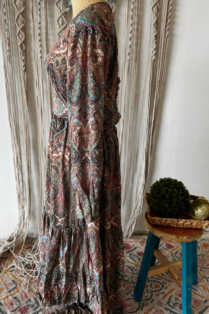 Poly Silk Button Back Dress Combo T - ivyandlavyboutique Karma Highway