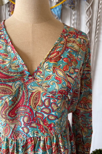 Poly Silk Button Back Dress Combo U - ivyandlavyboutique Karma Highway