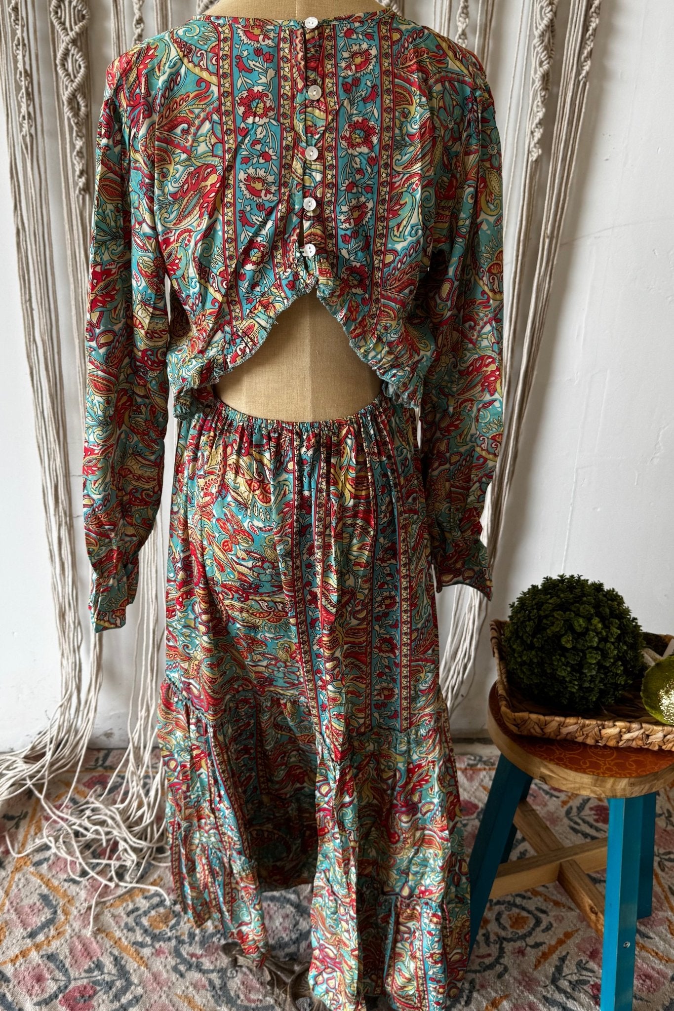 Poly Silk Button Back Dress Combo U - ivyandlavyboutique Karma Highway