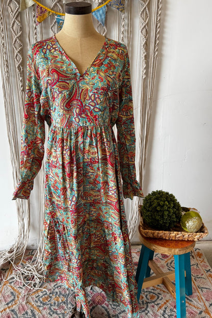 Poly Silk Button Back Dress Combo U - ivyandlavyboutique Karma Highway