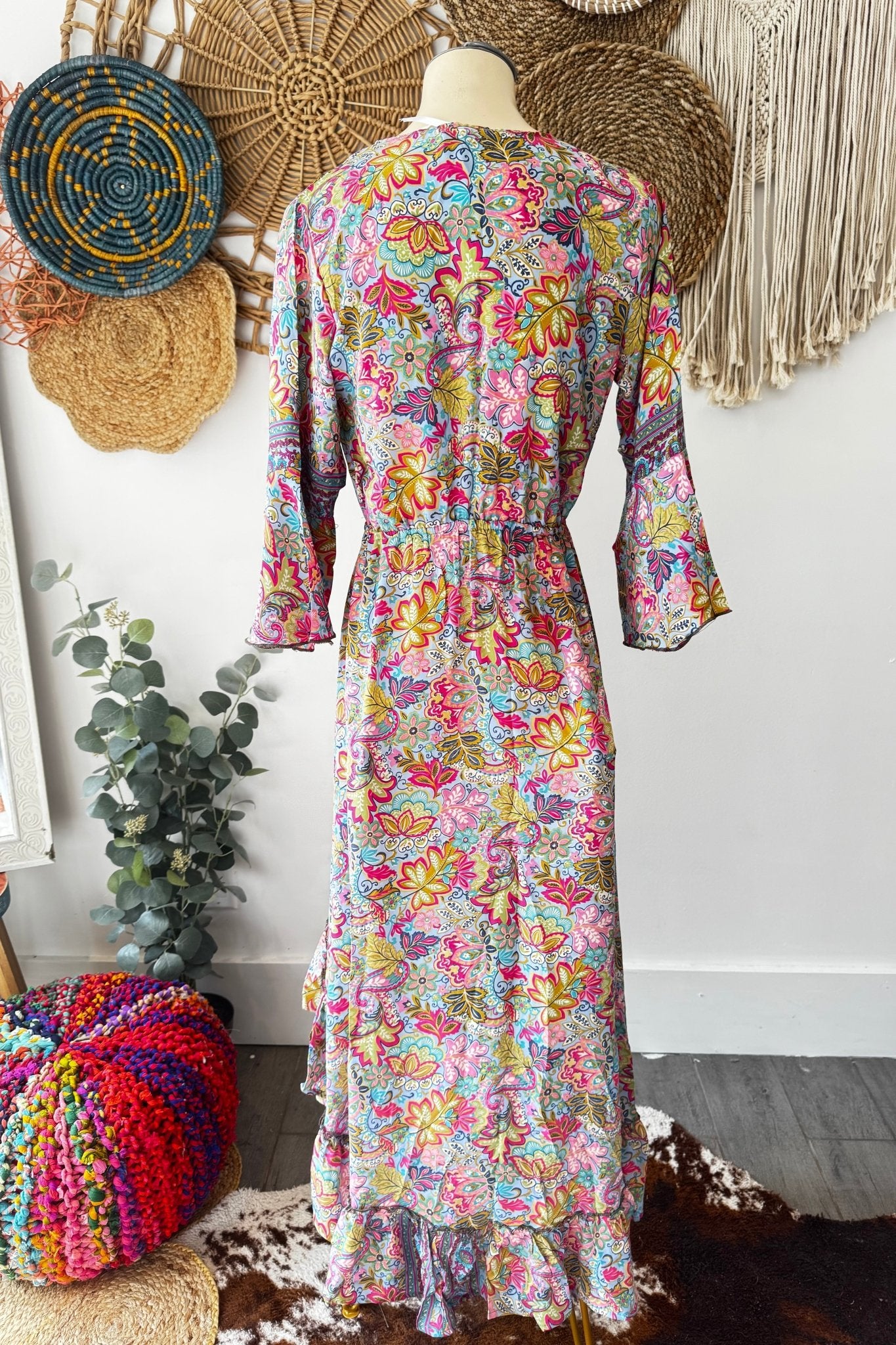 Poly Silk Front Tie Dress 1 - ivyandlavyboutique Karma Highway