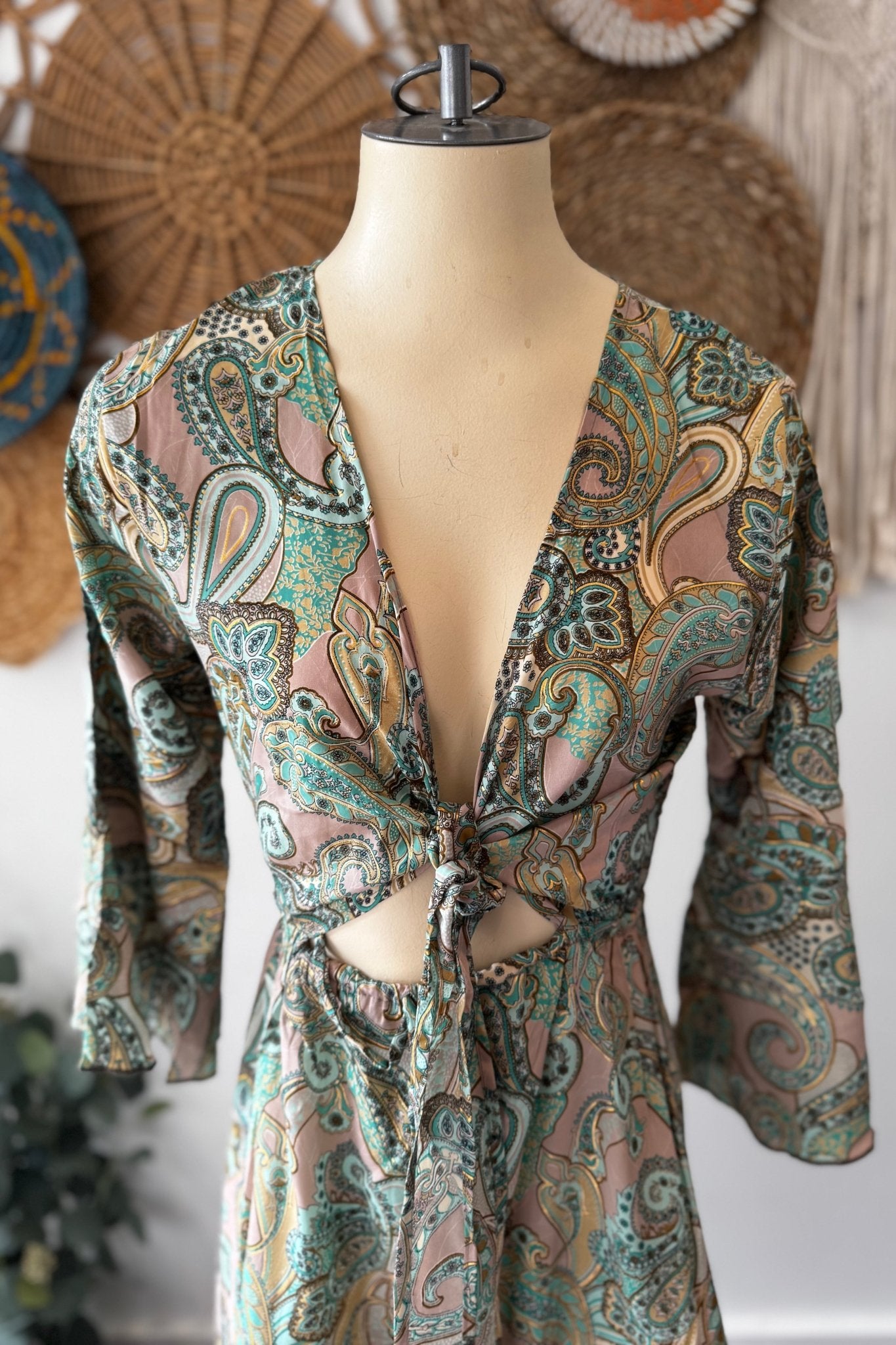 Poly Silk Front Tie Dress 9 - ivyandlavyboutique Karma Highway