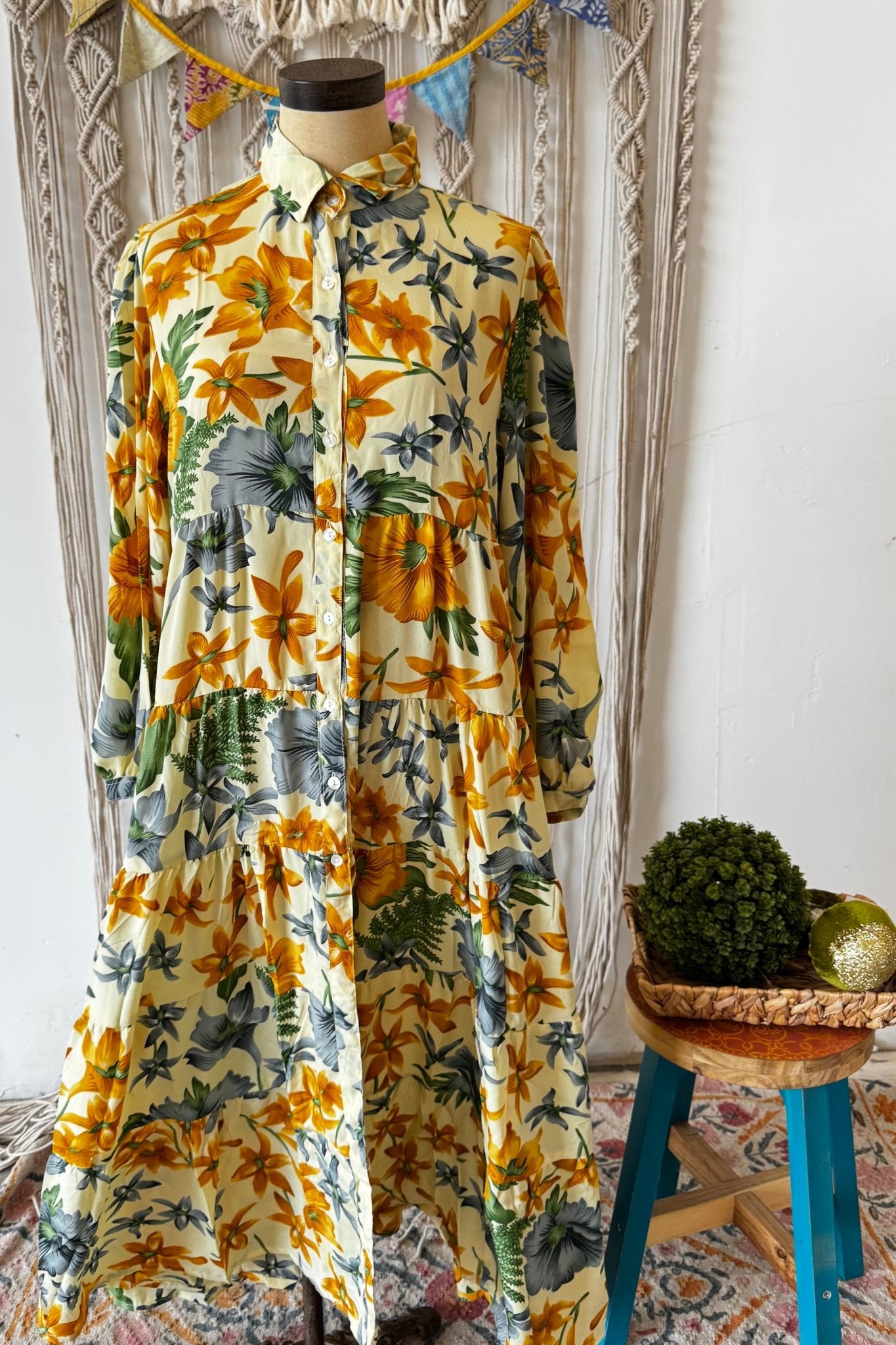 Poly Silk Long Sleeve Dress Combo B - ivyandlavyboutique Karma Highway