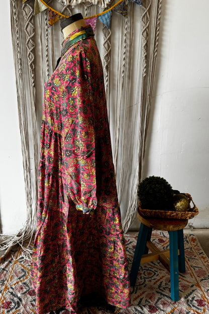 Poly Silk Long Sleeve Dress Combo F - ivyandlavyboutique Karma Highway