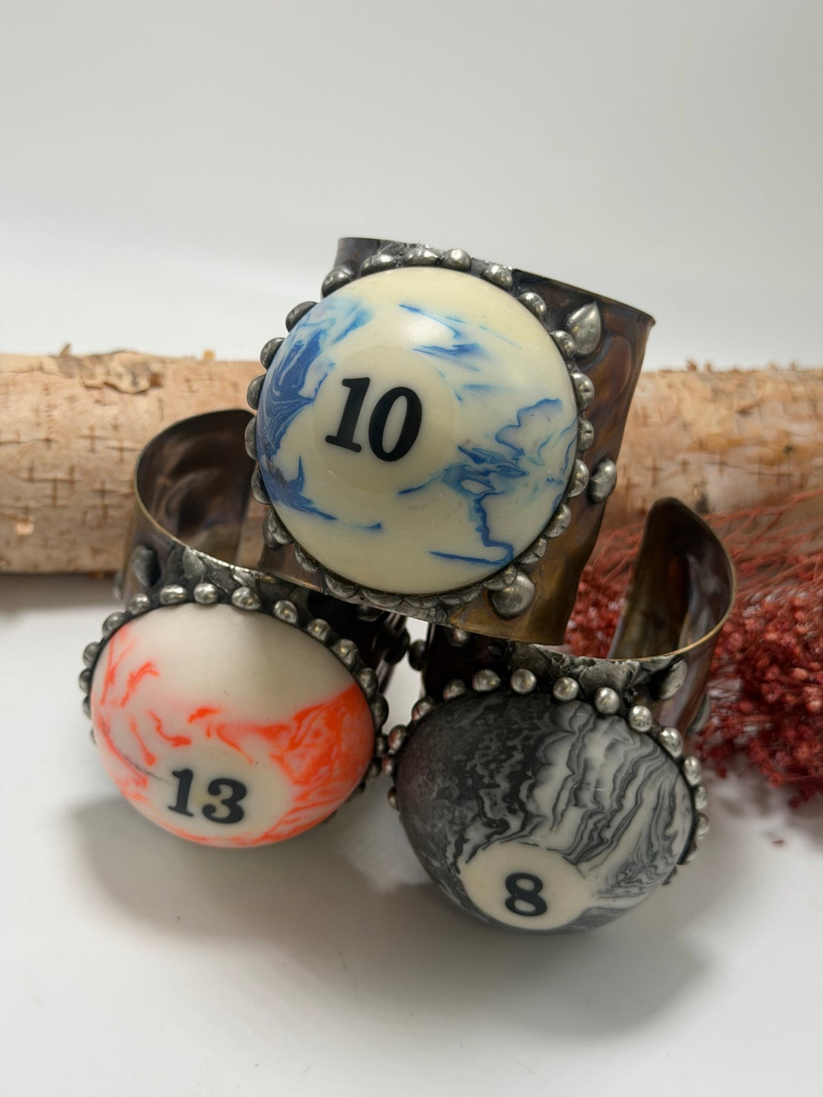 Pool Ball Cuffs - ivyandlavyboutique Art by Amy