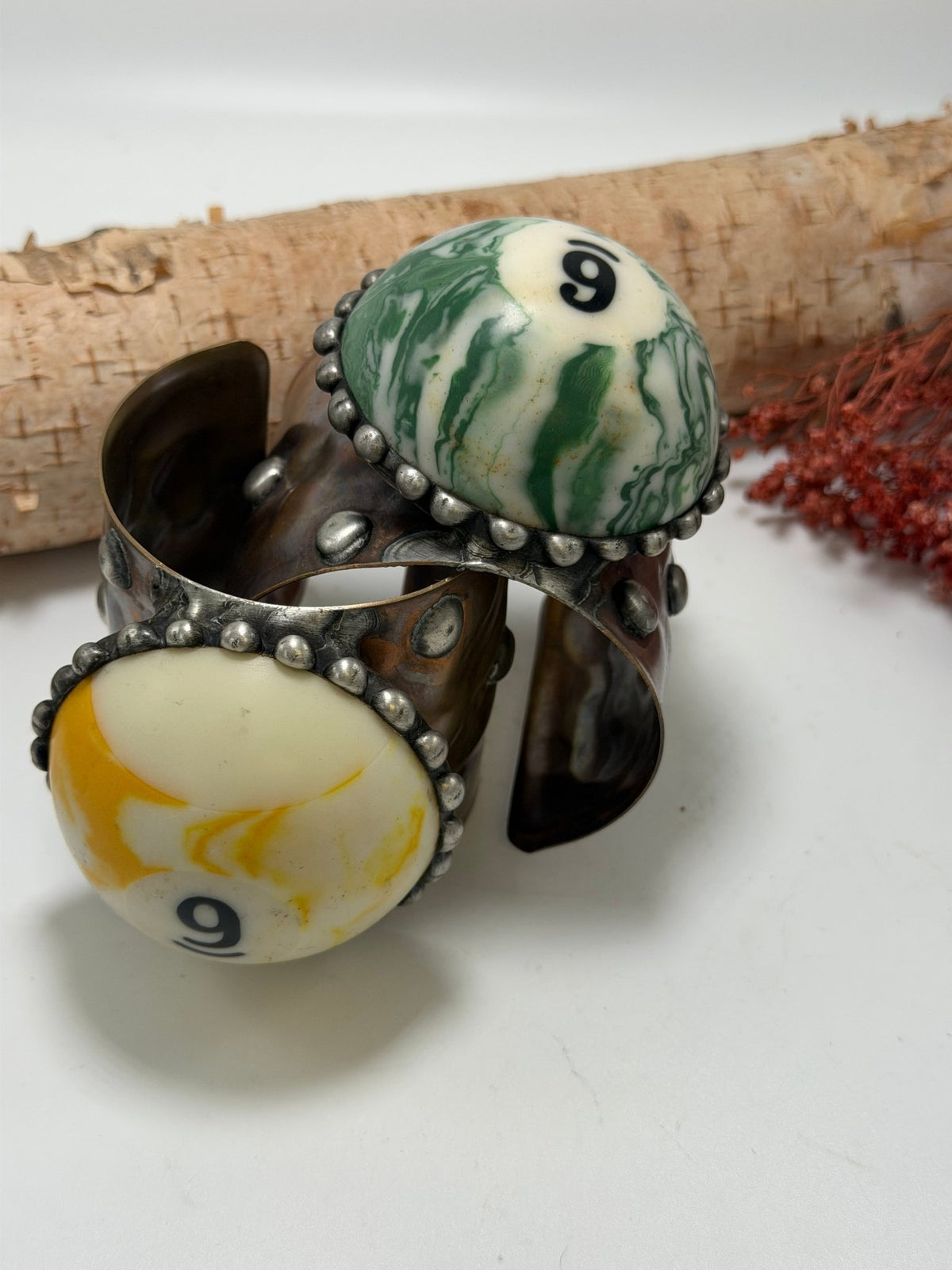 Pool Ball Cuffs - ivyandlavyboutique Art by Amy