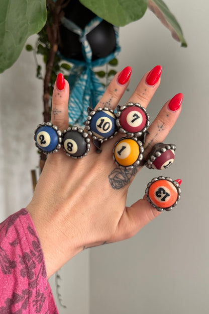 Pool Ball Ring - Small - ivyandlavyboutique Art by Amy