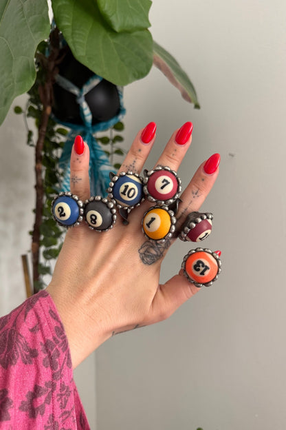 Pool Ball Ring - Small - ivyandlavyboutique Art by Amy