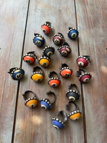 Pool Ball Ring - Small - ivyandlavyboutique Art by Amy