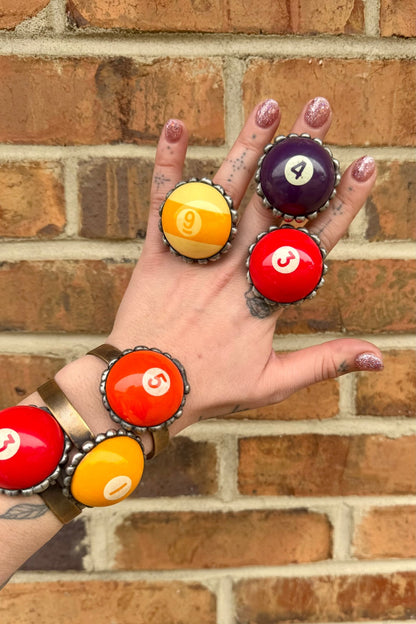 Pool Ball Rings - Medium - ivyandlavyboutique Art by Amy