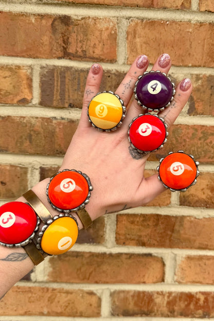 Pool Ball Rings - Medium - ivyandlavyboutique Art by Amy