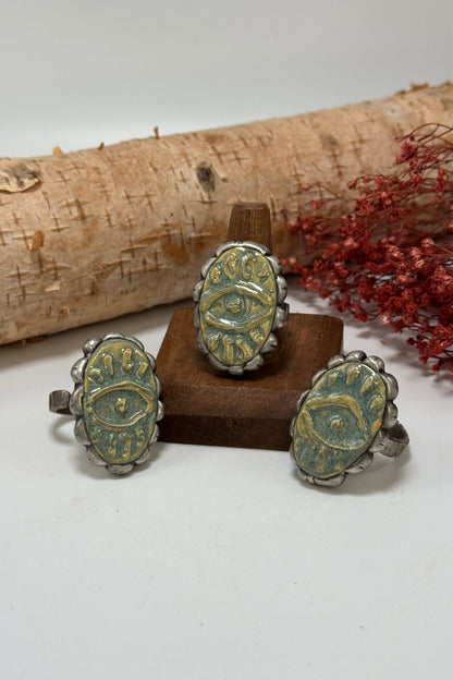 Pottery eye Ring - ivyandlavyboutique ivyandlavyboutique