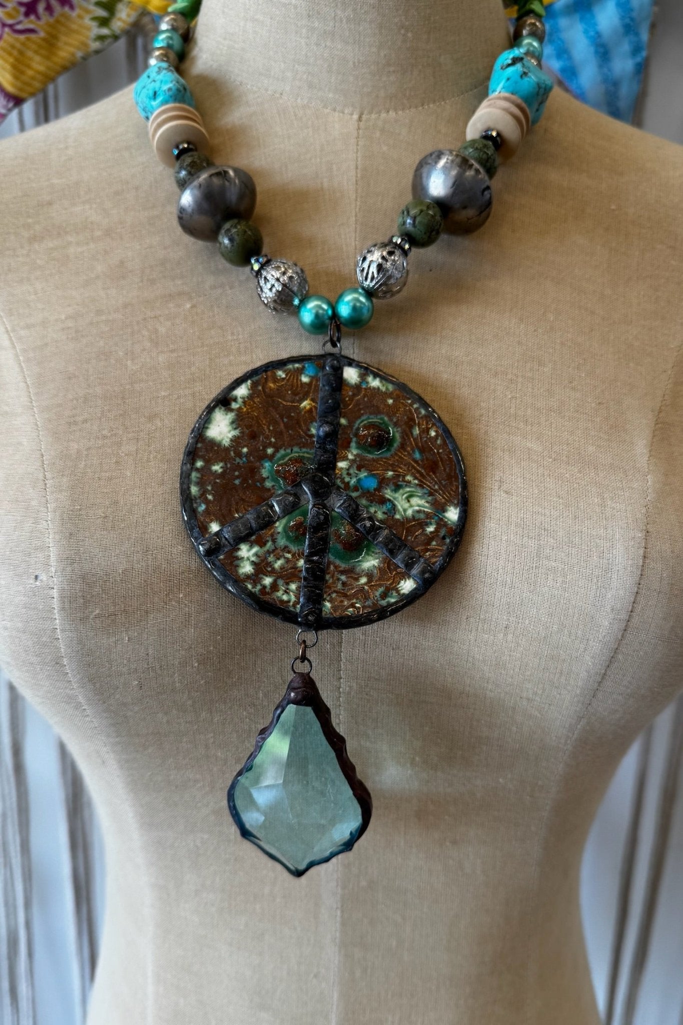 Pottery Peace Necklace - ivyandlavyboutique Gypsy South