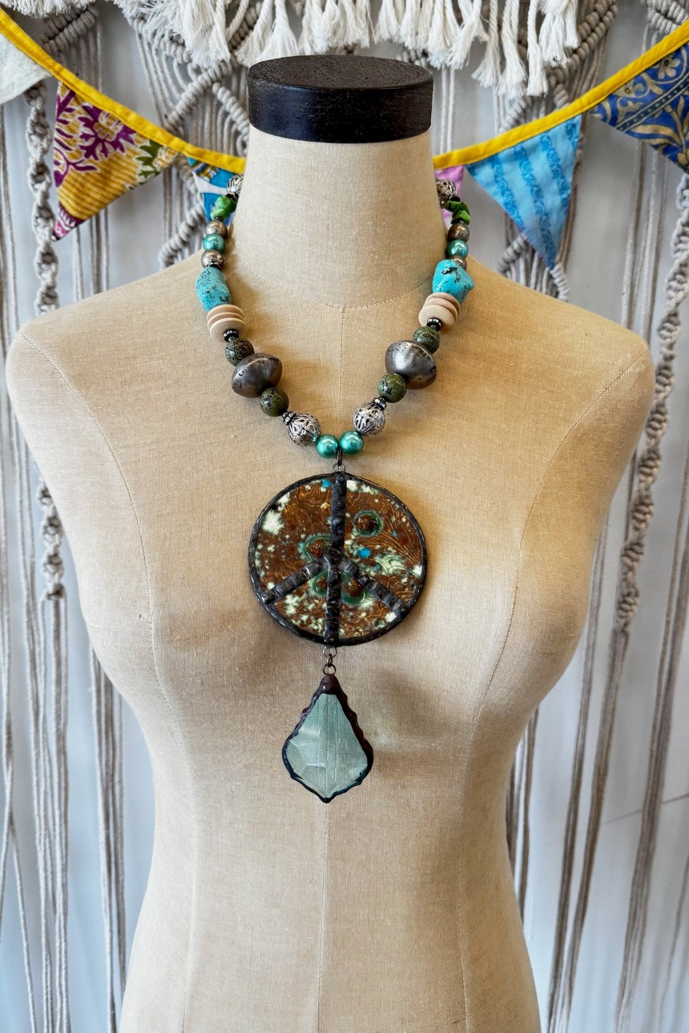 Pottery Peace Necklace - ivyandlavyboutique Gypsy South