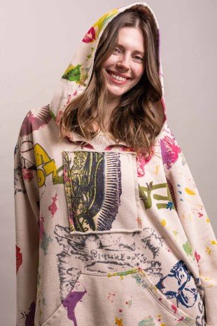Pre-Order December Multi Print Oversized Hoodie Sweater - ivyandlavyboutique Blue Velvet