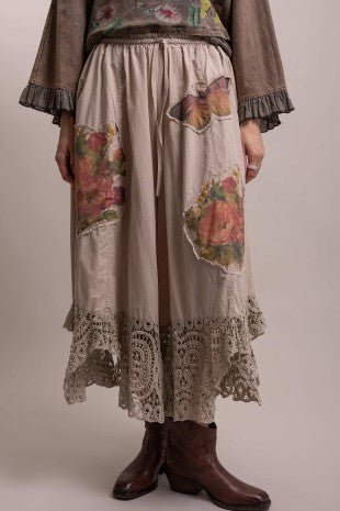 Pre-Order December Patchwork Knit Ruffle Hem Wide Pants - ivyandlavyboutique Blue Velvet