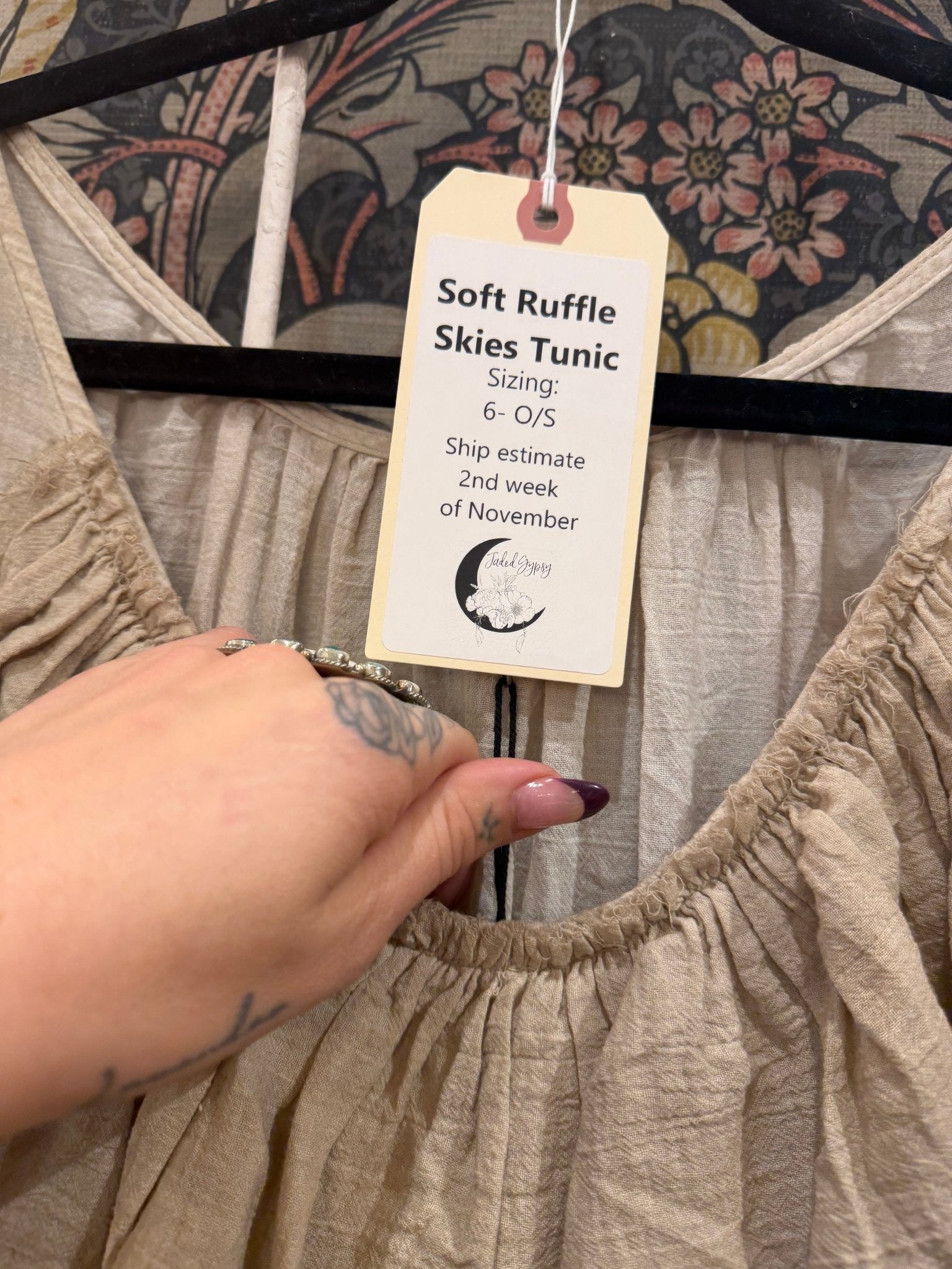 PRE ORDER Soft Ruffle Skies Tunic - ivyandlavyboutique Jaded Gypsy