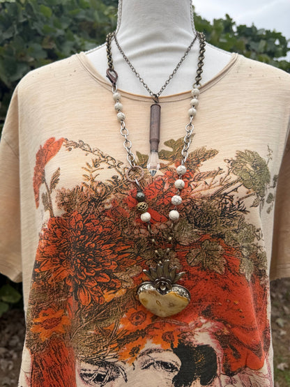 Prehistoric Love Statement Handmade Necklace - ivyandlavyboutique ivyandlavyboutique