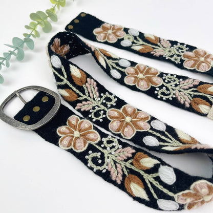 Preorder - Cappuccino Wide Embroidered Belt - ivyandlavyboutique Artesana Love