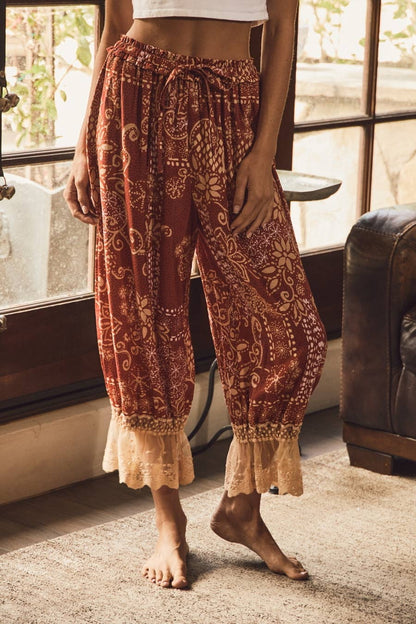 Preorder Cool Girl Boho Print Relaxed Bloomer Pants (small thru 3XL) - ivyandlavyboutique Oddi