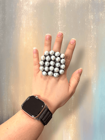 Preorder - Large Silver Baroque Pearl Ring - ivyandlavyboutique A Rare Bird Shop