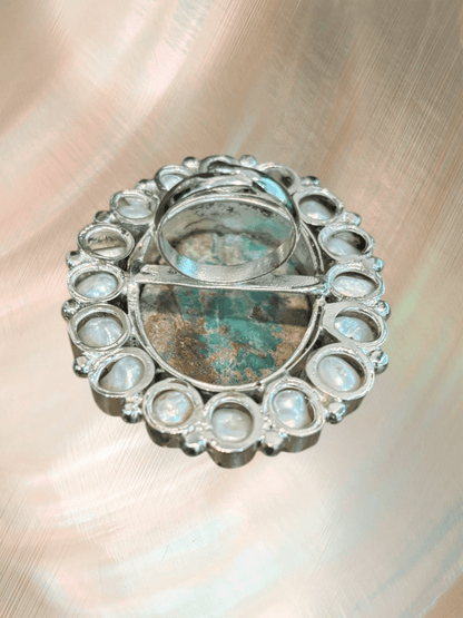 Preorder - Large Turquoise Baroque Pearl Ring - ivyandlavyboutique A Rare Bird Shop