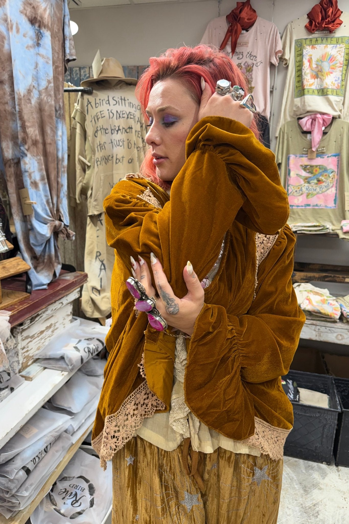 Preorder Lucky Penny Velvet Jacket - ivyandlavyboutique A Rare Bird Shop