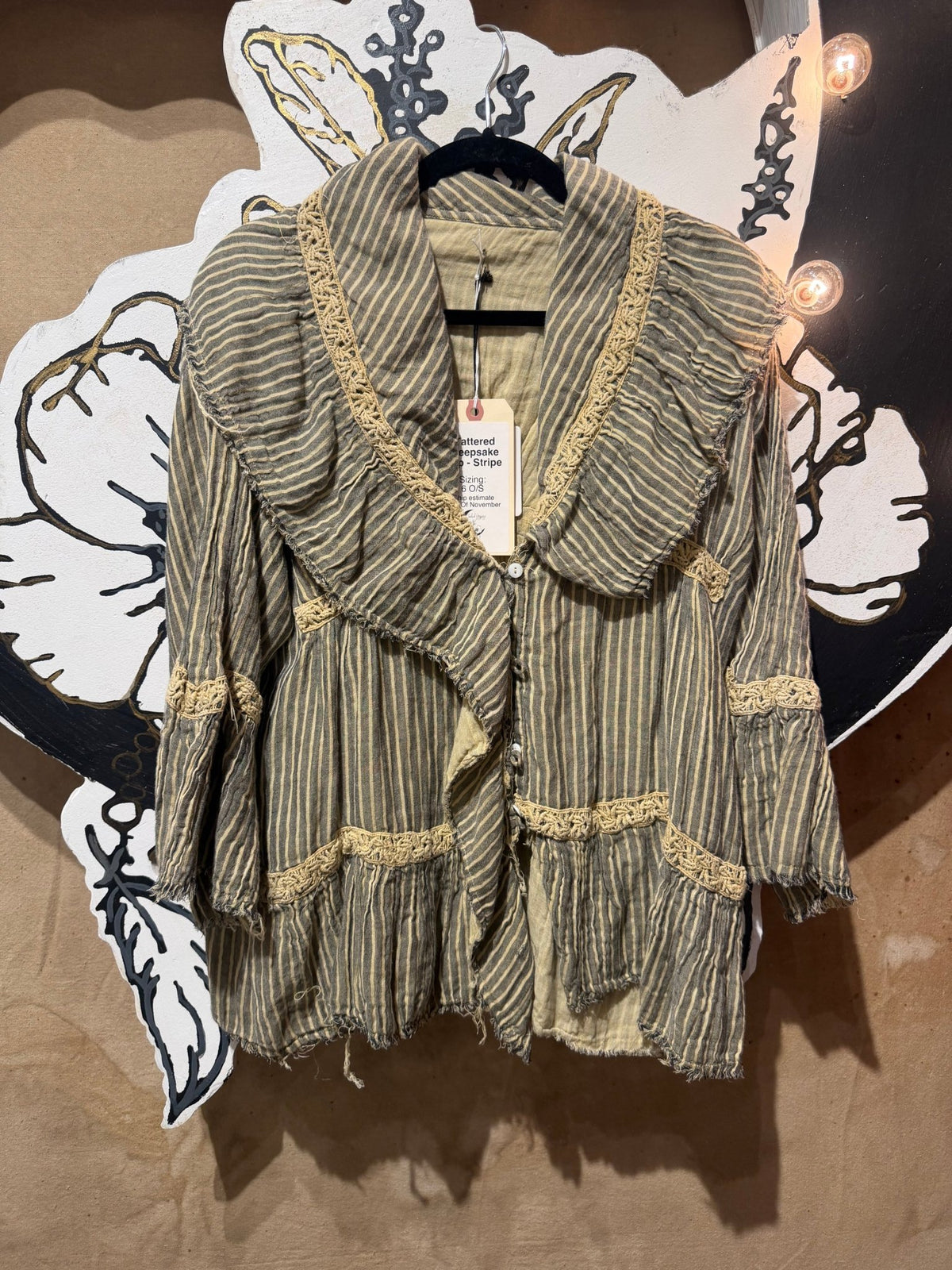 Preorder November - Tattered Keepsake Top in Stripe - Boho Wanderlust Boutique ivyandlavyboutique