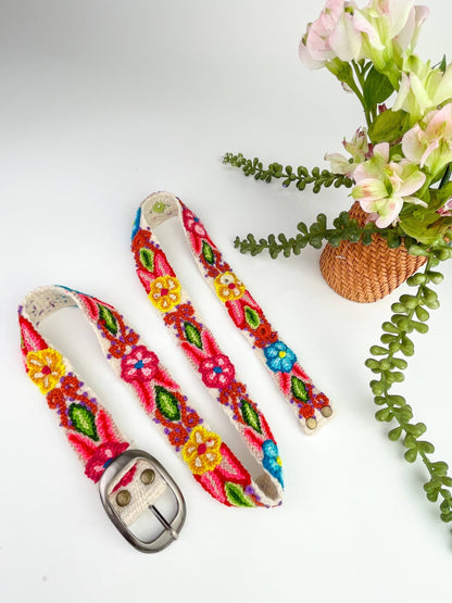 Preorder - Primavera Skinny Embroidered Belt - ivyandlavyboutique Artesana Love