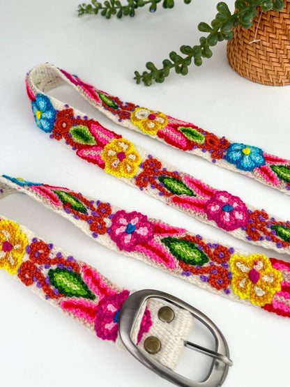 Preorder - Primavera Skinny Embroidered Belt - ivyandlavyboutique Artesana Love