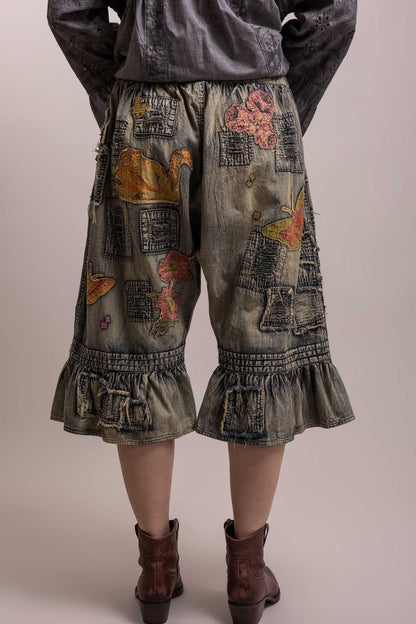 Preorder Shipping 12/15 Butterfly and Flower Distressed Bloomers - ivyandlavyboutique Blue Velvet