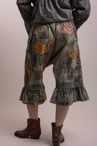 Preorder Shipping 12/15 Butterfly and Flower Distressed Bloomers - ivyandlavyboutique Blue Velvet