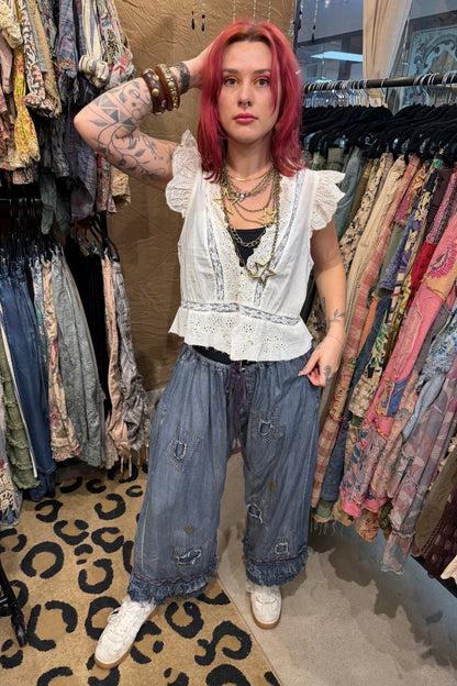 Preorder Ships In December Praire Rose Top- Parchment - Boho Wanderlust Boutique Jaded Gypsy