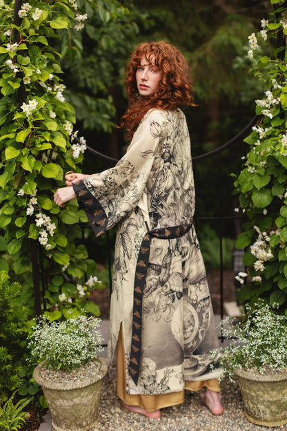 Preorder Ships In November Honey & The Moon Opera Duster Kimono Robe w/ Florals & Bees - Boho Wanderlust Boutique Market of Stars (USA)