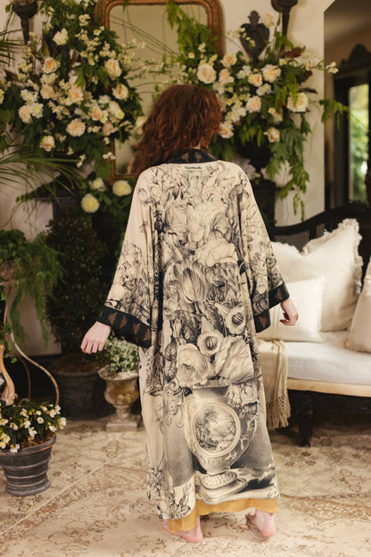 Preorder Ships In November Honey & The Moon Opera Duster Kimono Robe w/ Florals & Bees - Boho Wanderlust Boutique Market of Stars (USA)