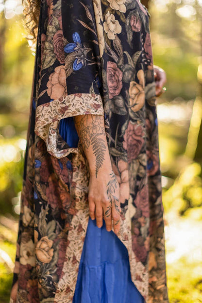 Preorder Ships In November Lionheart Bohemian Goddess Starduster Kimono with botanicals - Boho Wanderlust Boutique Market of Stars (USA)