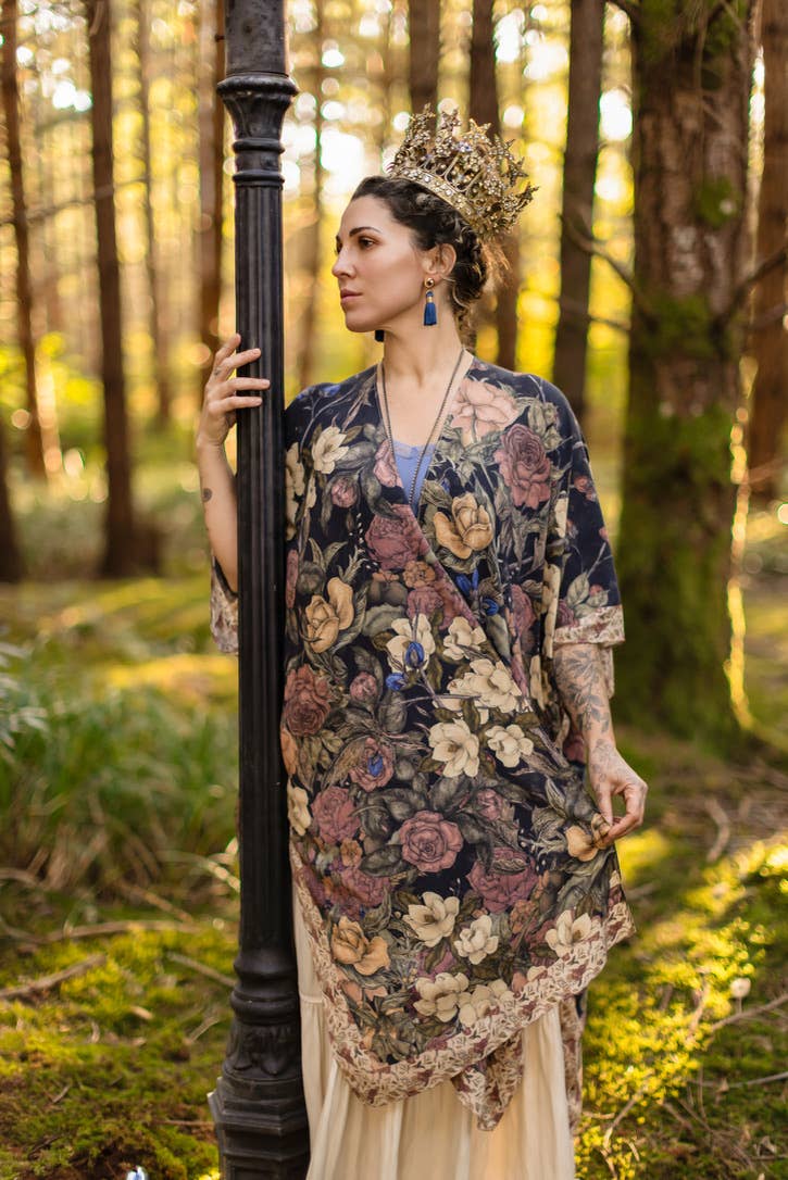 Preorder Ships In November Lionheart Bohemian Goddess Starduster Kimono with botanicals - Boho Wanderlust Boutique Market of Stars (USA)