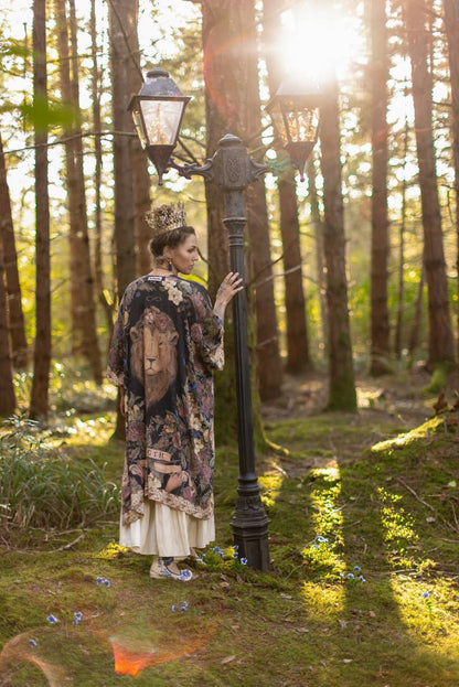 Preorder Ships In November Lionheart Bohemian Goddess Starduster Kimono with botanicals - Boho Wanderlust Boutique Market of Stars (USA)