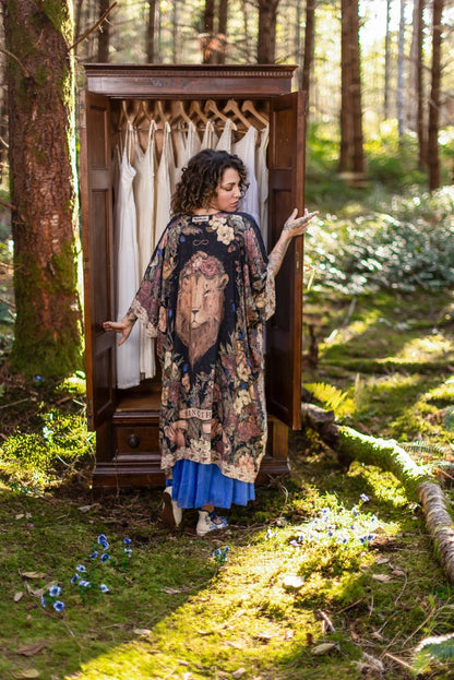 Preorder Ships In November Lionheart Bohemian Goddess Starduster Kimono with botanicals - Boho Wanderlust Boutique Market of Stars (USA)