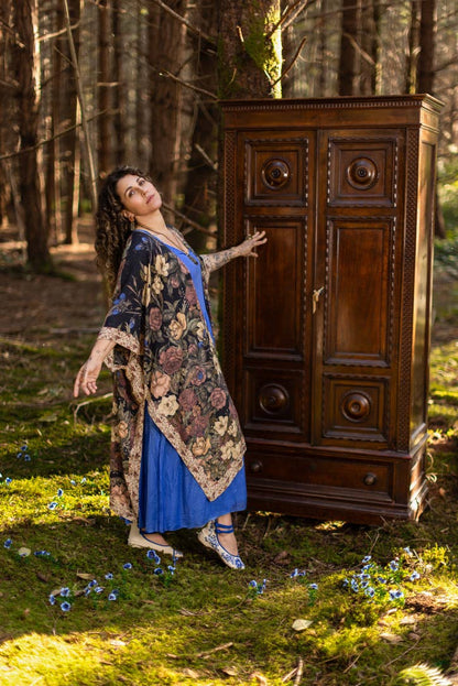 Preorder Ships In November Lionheart Bohemian Goddess Starduster Kimono with botanicals - Boho Wanderlust Boutique Market of Stars (USA)